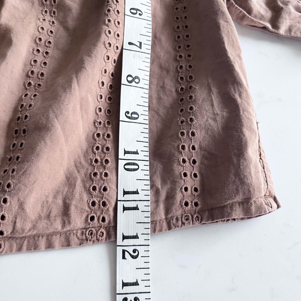 Mar Mar girls brown embroidered eyelet blouse 6 months - Picture 5 of 8